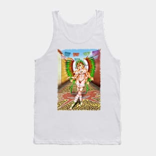 Christmas Quetzalcoatl Tecnica Mask Background  Jagged Tank Top